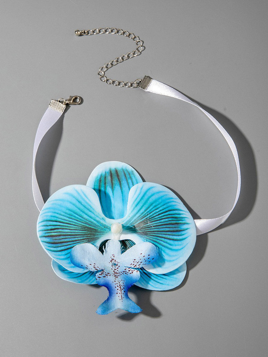 Three-Dimensional Flower Solid Color Flower Shape Necklaces Accessories