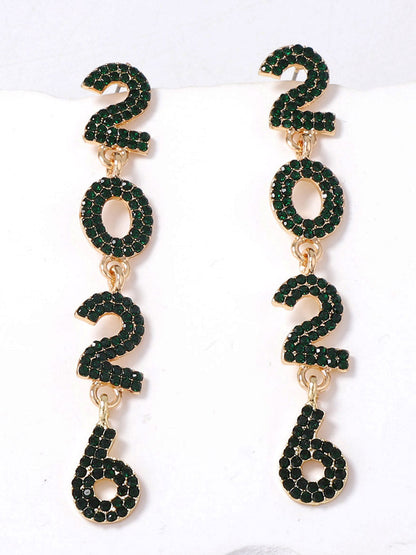 Figure Rhine Stones Shiny Earrings Accessories