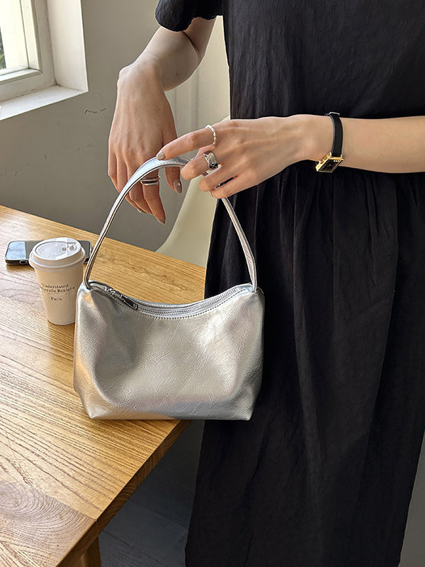 Shiny Split-Joint Zipper Bags Bags Accessories Handbags Shoulder Bags