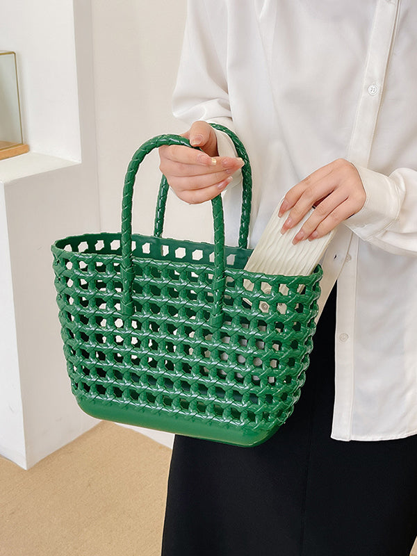 Hollow Solid Color Handbags