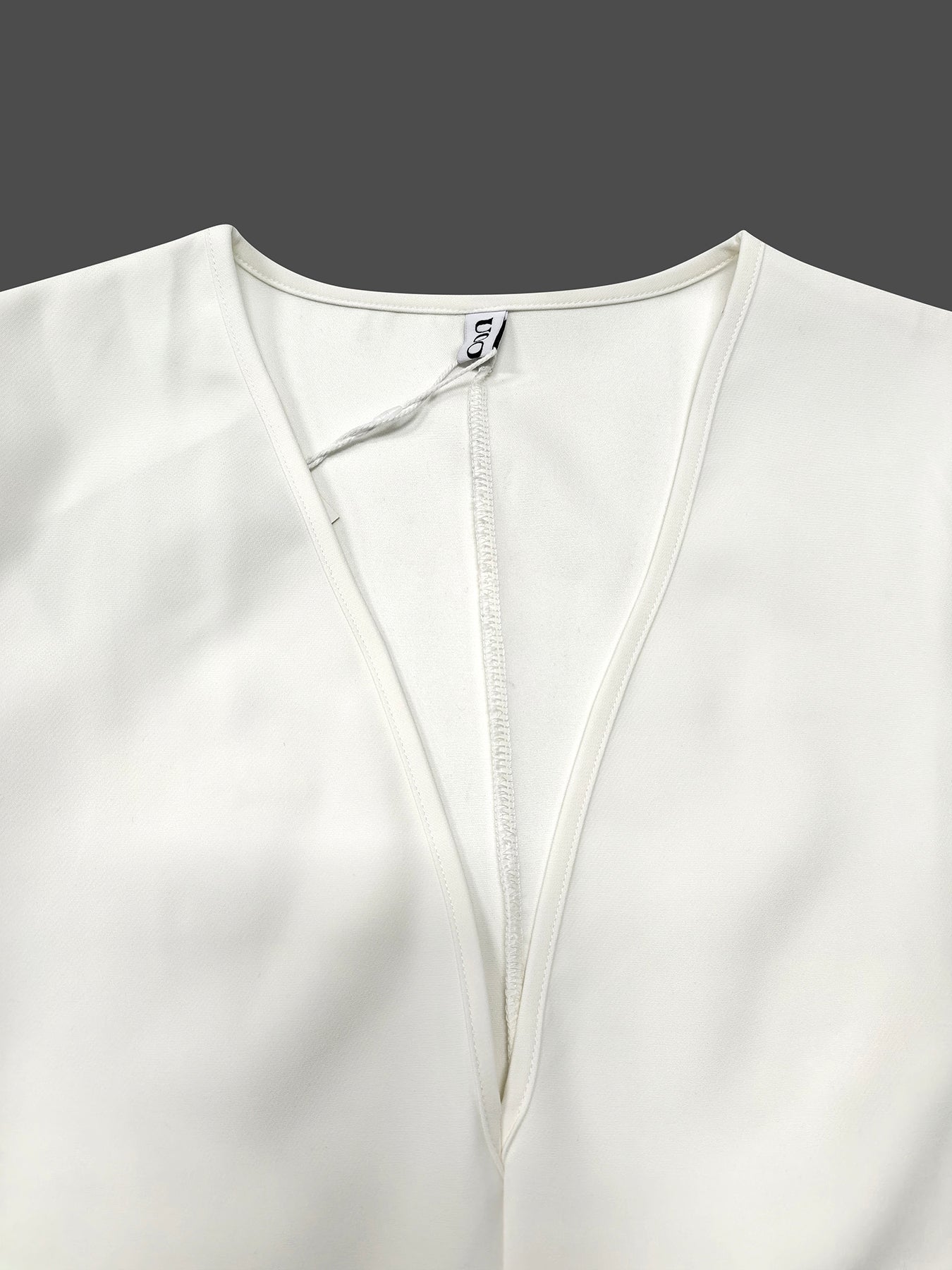 Half Sleeves Loose Solid Color Deep V-Neck Mini Dresses