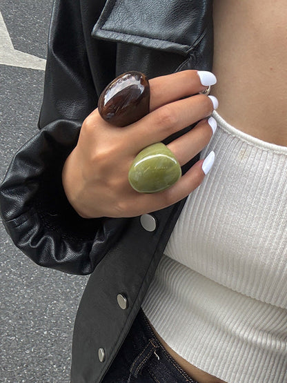 Irregularity Geometric Shiny Rings Accessories