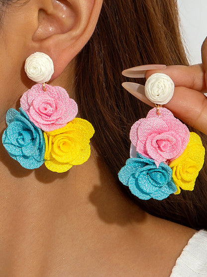 Flower Shape Drop Earrings