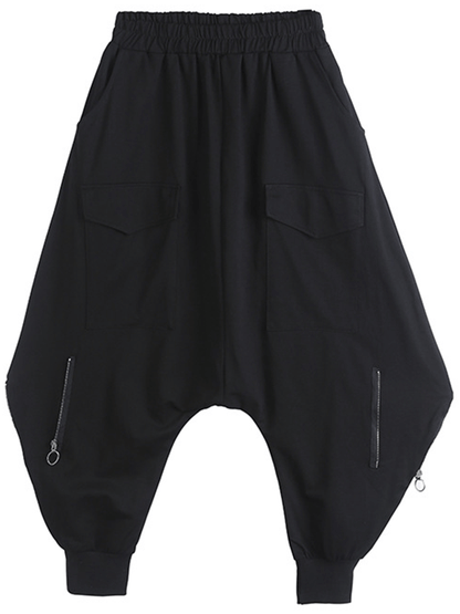 Zipper Original Simple Loose Solid Harem Pants