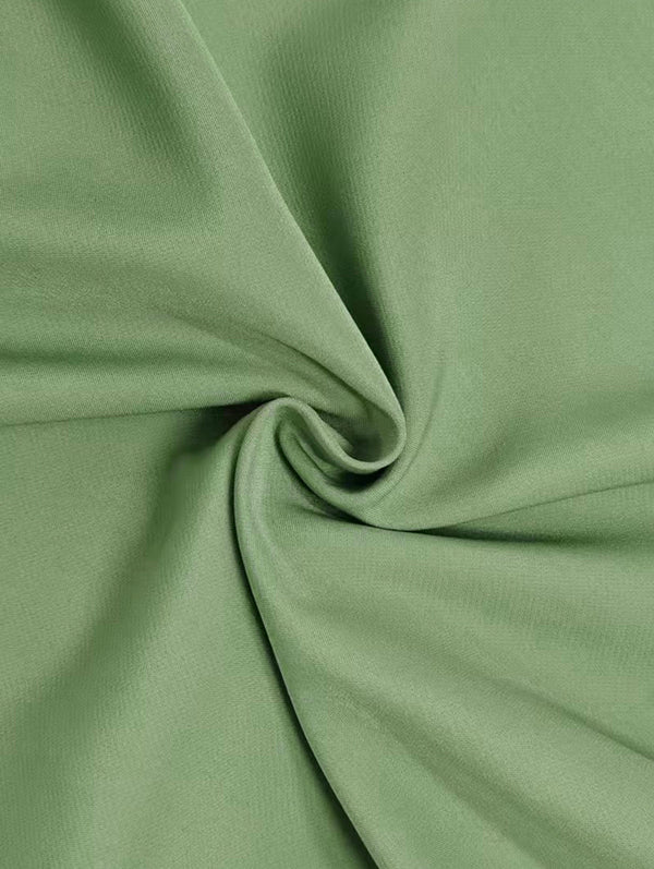 A-Line Long Sleeves Pleated Pockets Solid Color Zipper V-Neck Midi Dresses