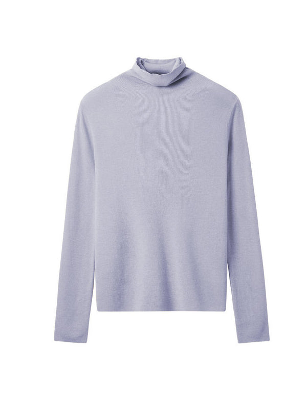 Long Sleeves Skinny Solid Color High-Neck Knitwear Pullovers Sweater Tops