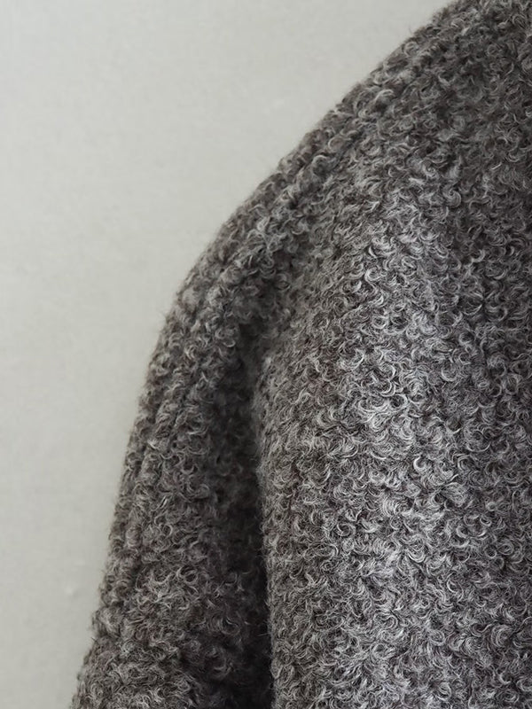 Long Sleeves Loose Split-Joint Round-Neck Outerwear