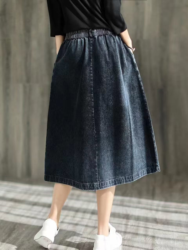 Loose Asymmetric Elasticity Split-Joint Skirts