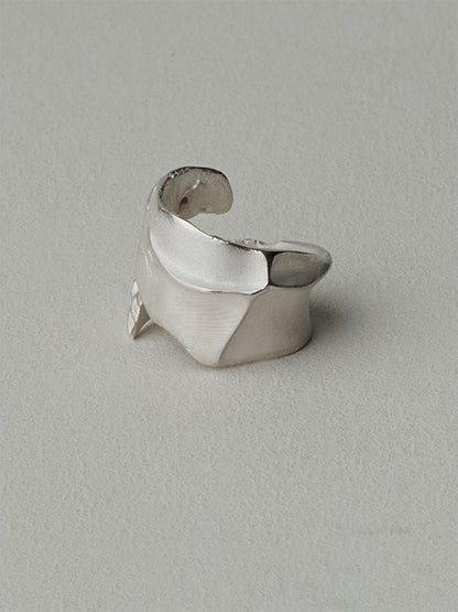 Solid Color Textured Creases Design Sense Rings Accessories