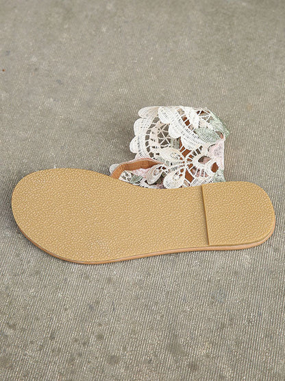 Embroidered Open Toe Split-Joint Sandals