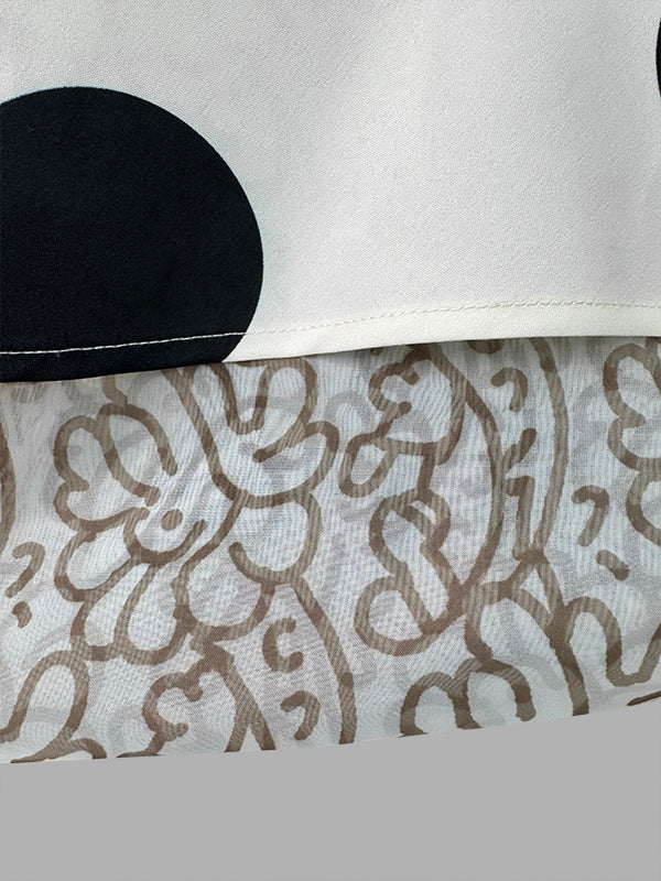 A-Line High Waisted Belted Lace-Up Pockets Polka Dot Split-Joint Stand Collar Maxi Dresses