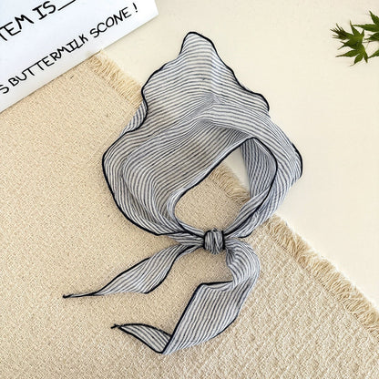 Women Summer Stripe Plaid Soft Triangle Scarf