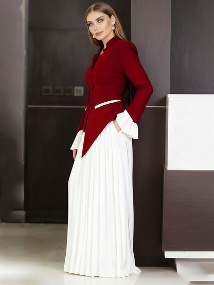 Loose Wide Leg Pleated Solid Color Culotte Pants