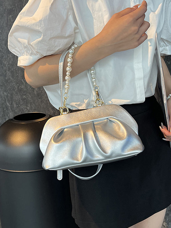 Geometric Pleated Split-Joint Crossbody Bags