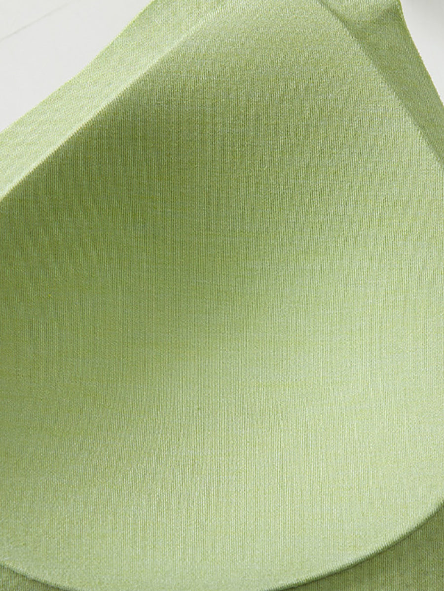 Women Artsy Pure Color Fixed Cup Satin Bra