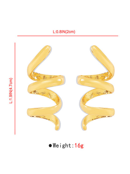 Solid Color Spirality Earrings Accessories