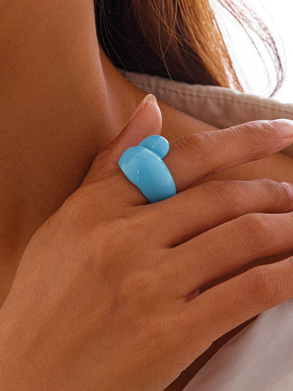 Geometric Solid Color Rings Accessories