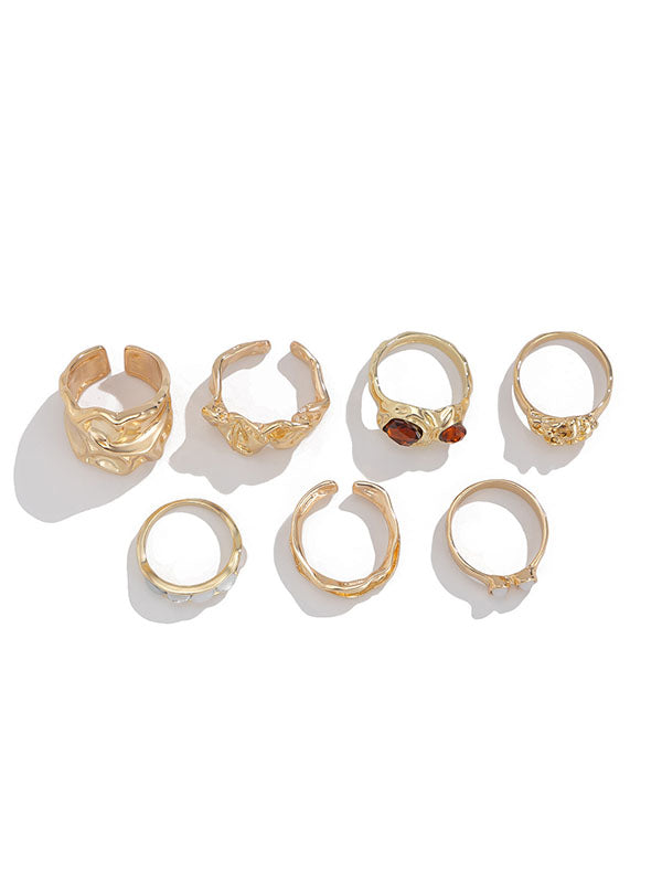 Geometric Rhine Stones Rings Accessories