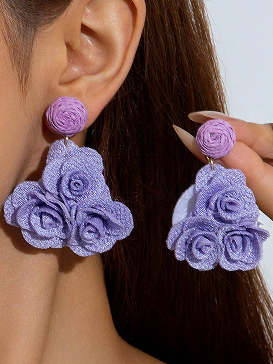Flower Shape Drop Earrings