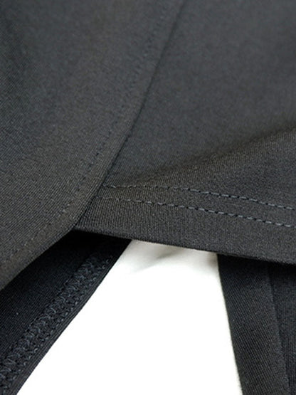 Original Creation Irregularity False Two Solid Color Casual Pants Bottoms