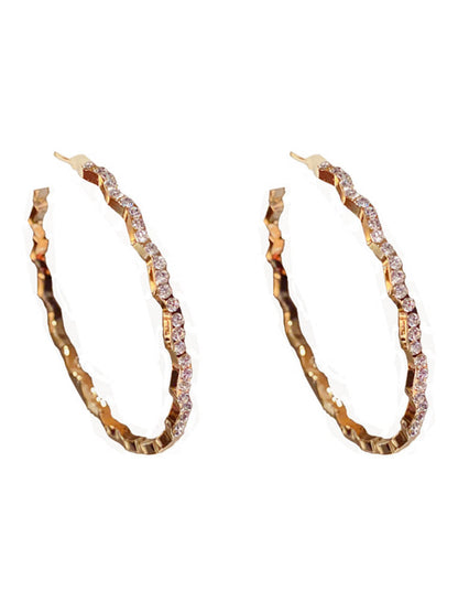Normcore Geometric Rhine Stones Earrings Accessories