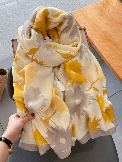 Vintage Floral Printed Shawl&Scarf