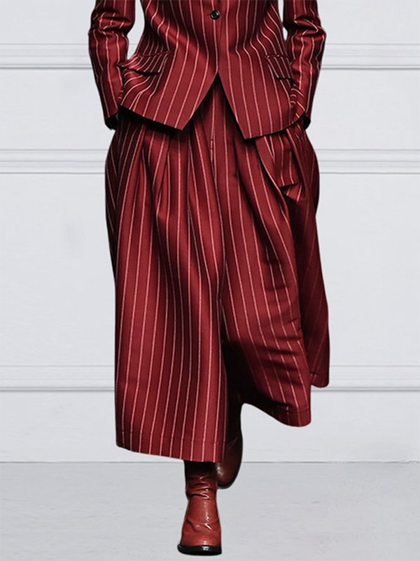 Loose Wide Leg Striped Casual Pants Bottoms Trousers