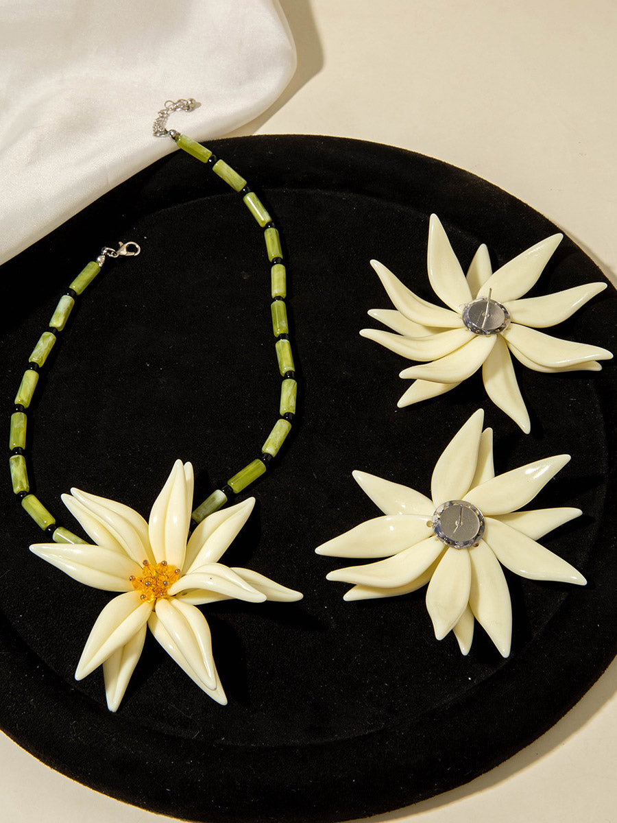 Flower Shape Necklaces Accessories Drop Earrings