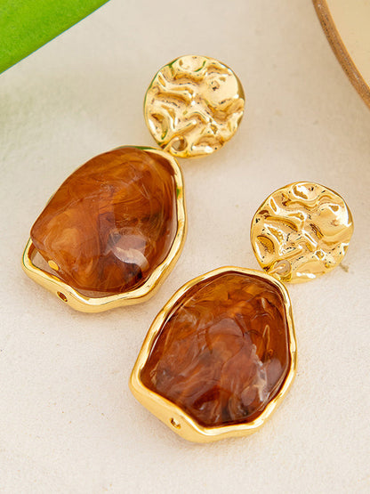 Irregularity Geometric Shiny Earrings Accessories