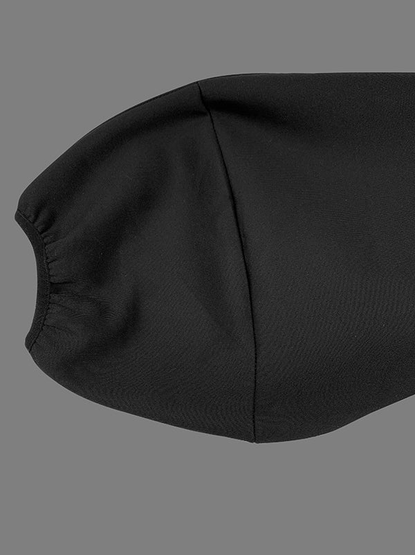 Loose Puff Sleeves Contrast Color Split-Joint Stand Collar Outerwear