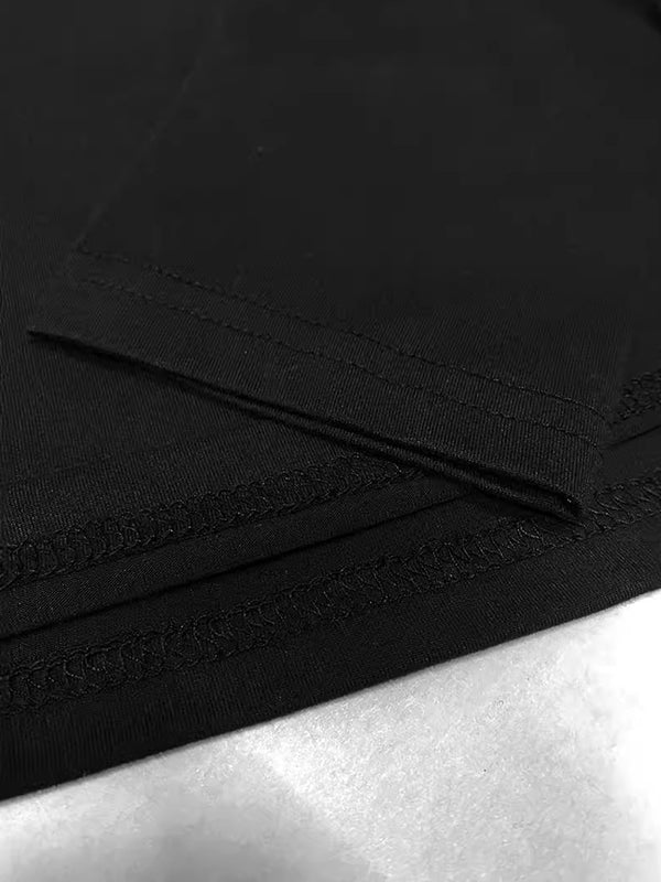 A-Line Long Sleeves Hollow Solid Color Cold Shoulder Mini Dresses