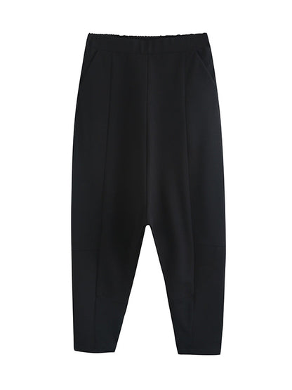 Simple Cool Loose Elasticity Solid Color Casual Harem Pants Bottoms