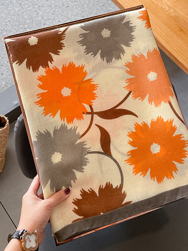 Vintage Floral Printed Shawl&Scarf