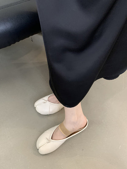 Elasticity Shallow Cut Split-Joint Split-Toe Flat Shoes Slippers&Mules