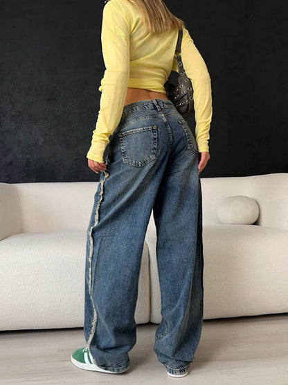 Long Sleeves Loose Solid Color Round-Neck T-Shirts Tops