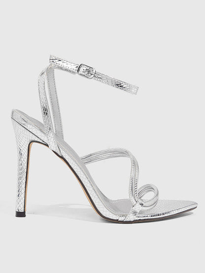 Belt Buckle Hollow Split-Joint Pumps Sandals