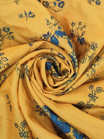 A-Line Elasticated Waist Belted Buttoned Contrast Color Flower Print Pleated Split-Joint Lapel Maxi Dresses Shirt Dress