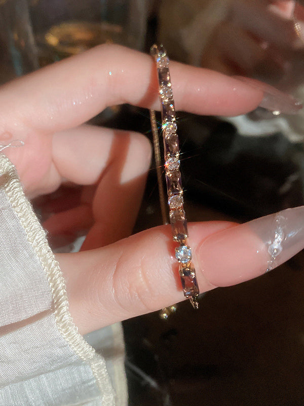 Adjustable Geometric Rhine Stones Shiny Bracelet Accessories