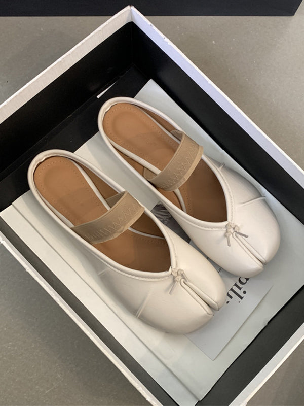Elasticity Shallow Cut Split-Joint Split-Toe Flat Shoes Slippers&Mules