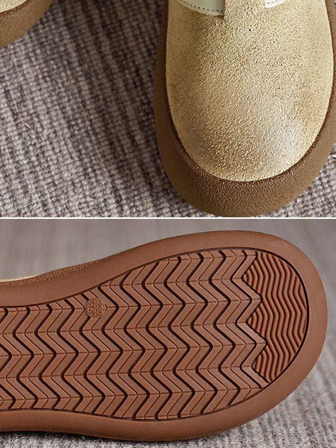 Women Autumn Vintage Leather Flat Shoes