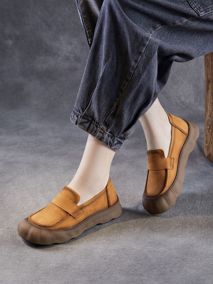 Women Autumn Genuine Leather Flat Shoes