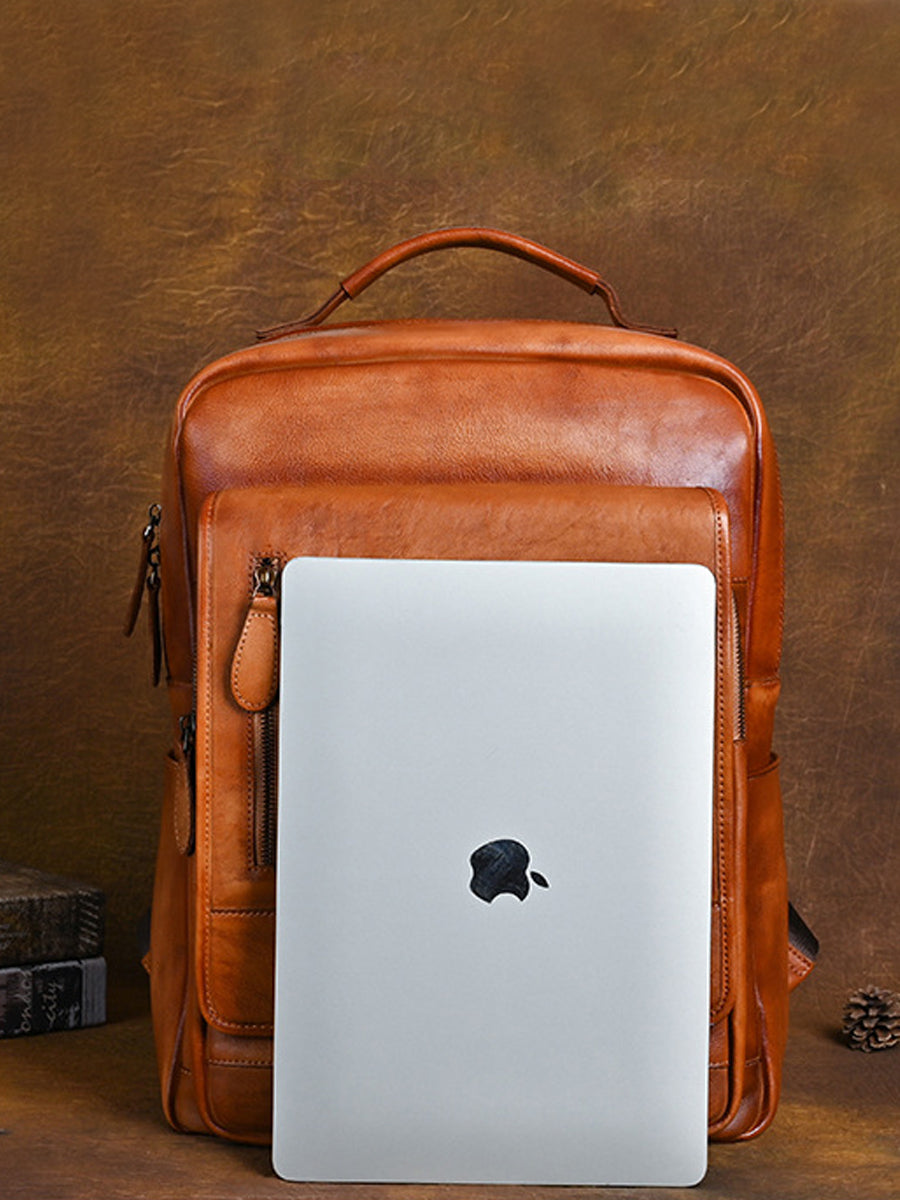 Women Vintage Leather Large Capacity Backpack