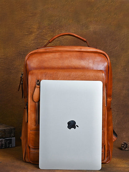 Women Vintage Leather Large Capacity Backpack