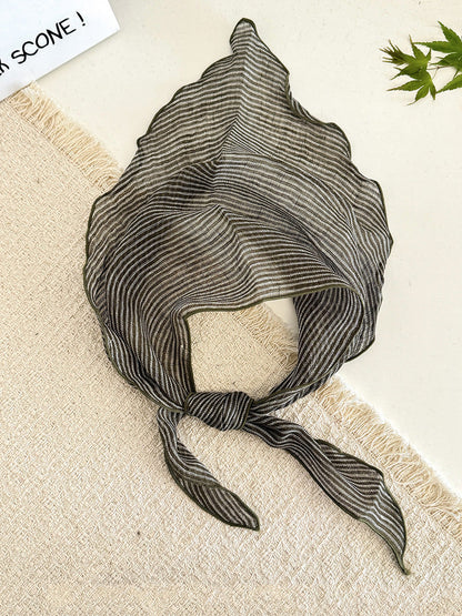 Women Summer Stripe Plaid Soft Triangle Scarf