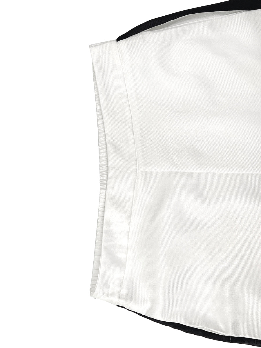 High Waisted Wide Leg Contrast Color Pockets Pants Trousers