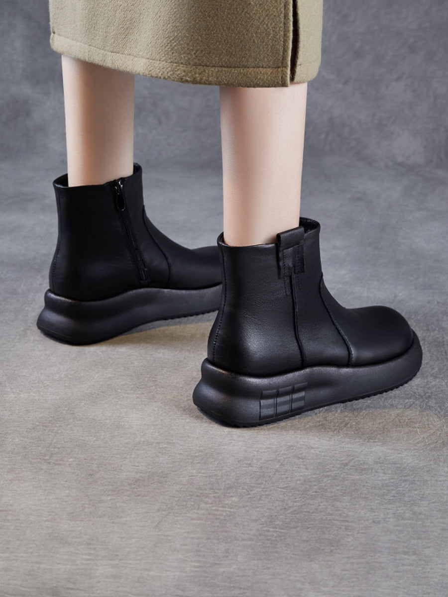 Women Winter Genuine Leather Platform Boots