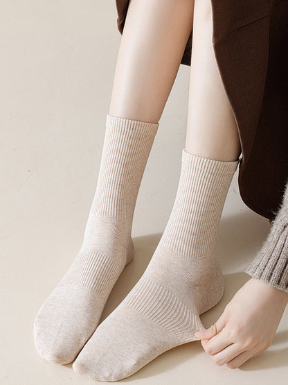 7 Pairs Women Casual Autumn Mid-Heel Socks