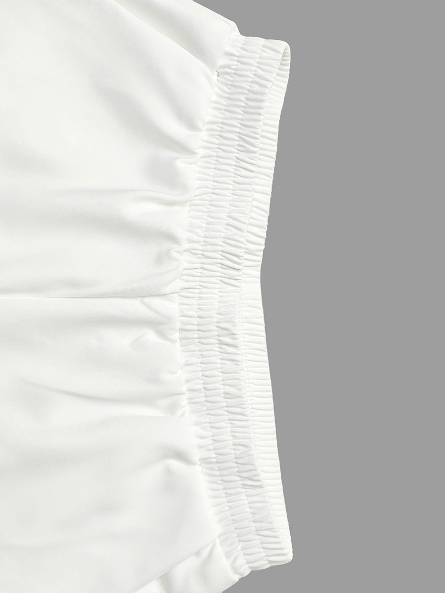 Wide Leg Solid Color Tasseled Pants Trousers
