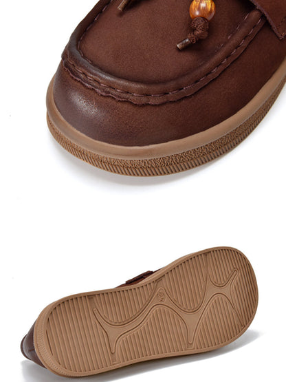 Women Vintage Genuine Leather Low Heel Shoes