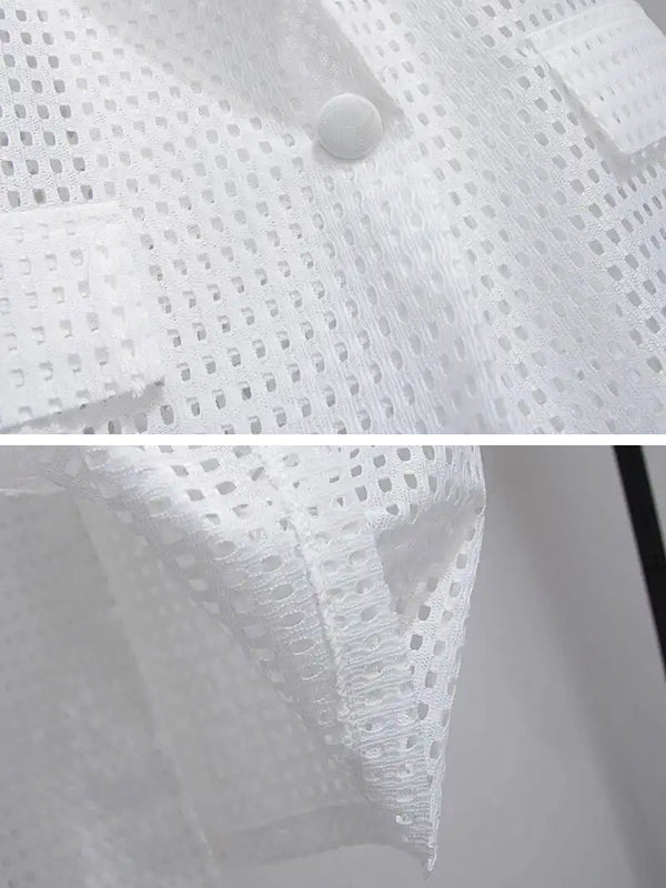 Original Simple Casual Solid Color Hollow Vest Outwear